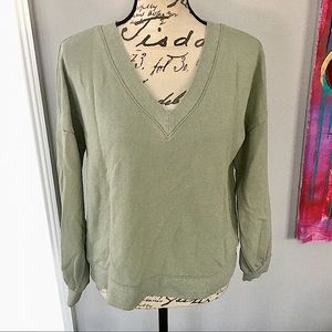 Madewell V-Neck Bubble Sleeve Sweatshirt